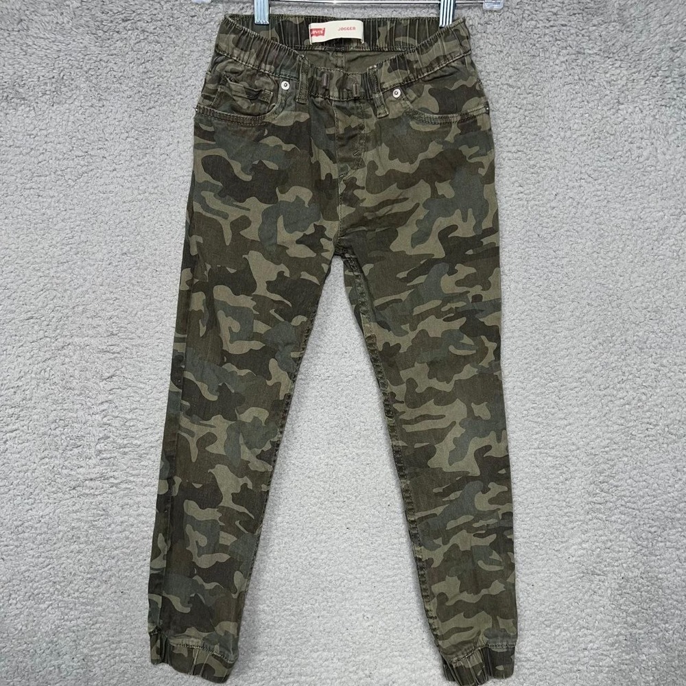 Levi's Jogger Youth Sz 10 (25x26) Camo Elastic Cuff Tapered Stretch Twill Pants